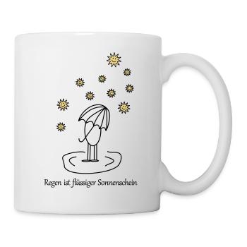 Regen ist flüssiger Sonnenschein farbig - Tasse - Weiß - Rechts