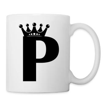 Couronne de lettre P - Mug blanc - blanc - Droite