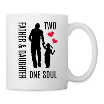 Father daughter holding hands heart soul best dad - Mug - white - Right