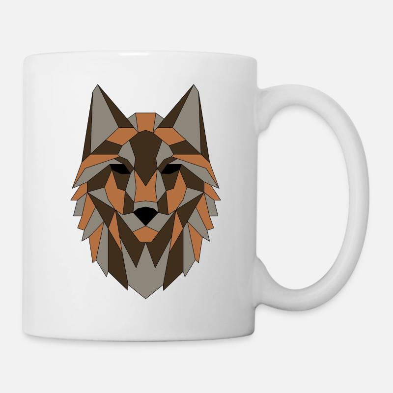 Loup géométrique - coloré - Mug blanc - blanc