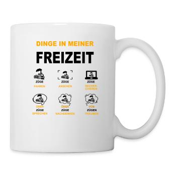 Modelleisenbahn Dampflok Modellbau Zug Lok Spruch - Tasse - Weiß - Rechts