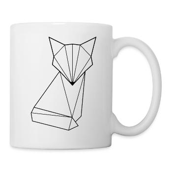Origami fox black - Mug - white - Right