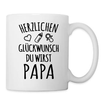 Du wirst Papa Vater Eltern werden Schwangerschaft - Tasse - Weiß - Rechts