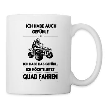 Quad Quadfahrer Motorsport Offroad Quad Spruch - Tasse - Weiß - Rechts