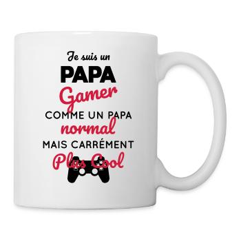 Gamer - papa gamer carrément plus cool - Mug blanc - blanc - Droite