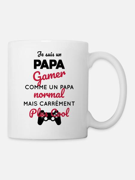 Gamer - papa gamer carrément plus cool - Mug blanc - blanc