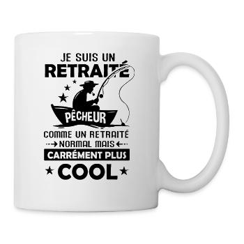 Retraité pêche drôle pêcheur pêcher retraite - Mug blanc - blanc - Droite