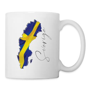 Schweden Flagge in der Schweden Landkarte SE - Tasse - Weiß - Rechts