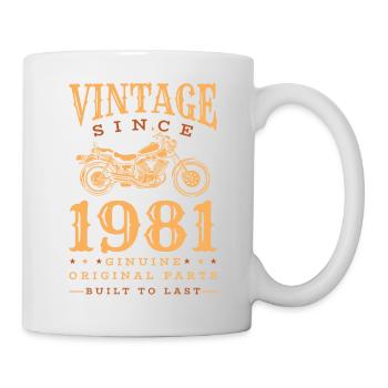 Vintage 1981 moto rétro vintage cadeau - Mug blanc - blanc - Droite