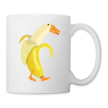 Funny Duck Banana Farm Animal Fruit Pun Design - Tasse - Weiß - Rechts