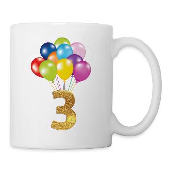 Joyeux anniversaire pour 3 enfants - Mug blanc - blanc - Droite