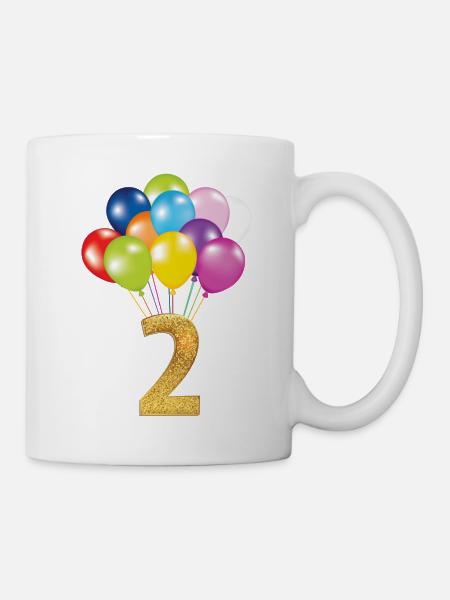 2 kinder Geburtstag happy birthday - Tasse - Weiß