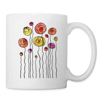 Fleurs - Mug blanc - blanc - Droite