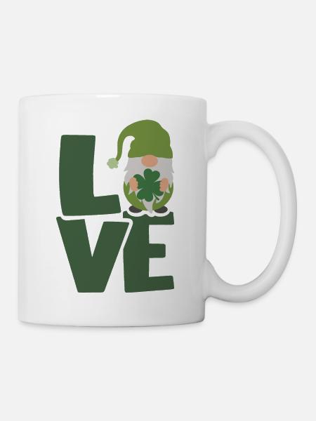 Irischer Liebesgnom - Tasse - Weiß
