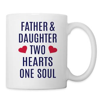 Vater und Tochter Herz Seele Bester Papa Vatertag - Tasse - Weiß - Rechts