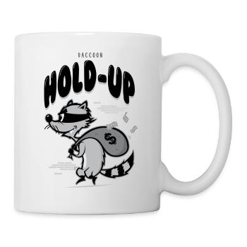 Waschbär halten - Tasse - Weiß - Rechts
