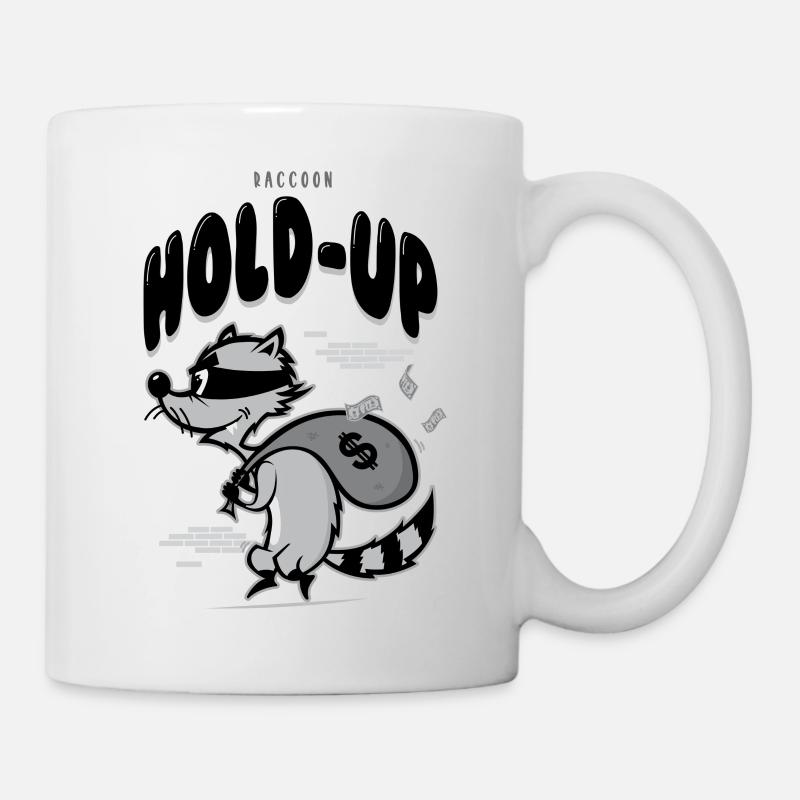 Raccoon hold up - Mug - white