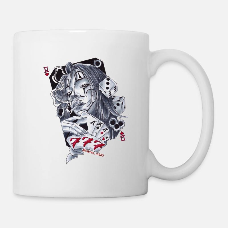 Lucky Seven7 Custom Tattoo Design Stavros_ink32 - Tasse - Weiß