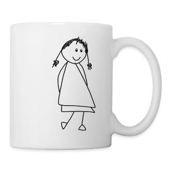 Mädchen,Puppe,Strichmännchen,Geschenk,lustig,cool, - Tasse - Weiß - Rechts