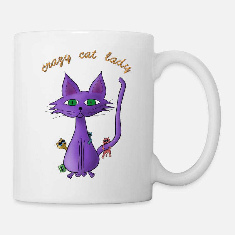 crazy cat lady - Tasse - Weiß
