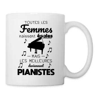 Femmes égales les meilleures deviennent pianistes - Mug blanc - blanc - Droite