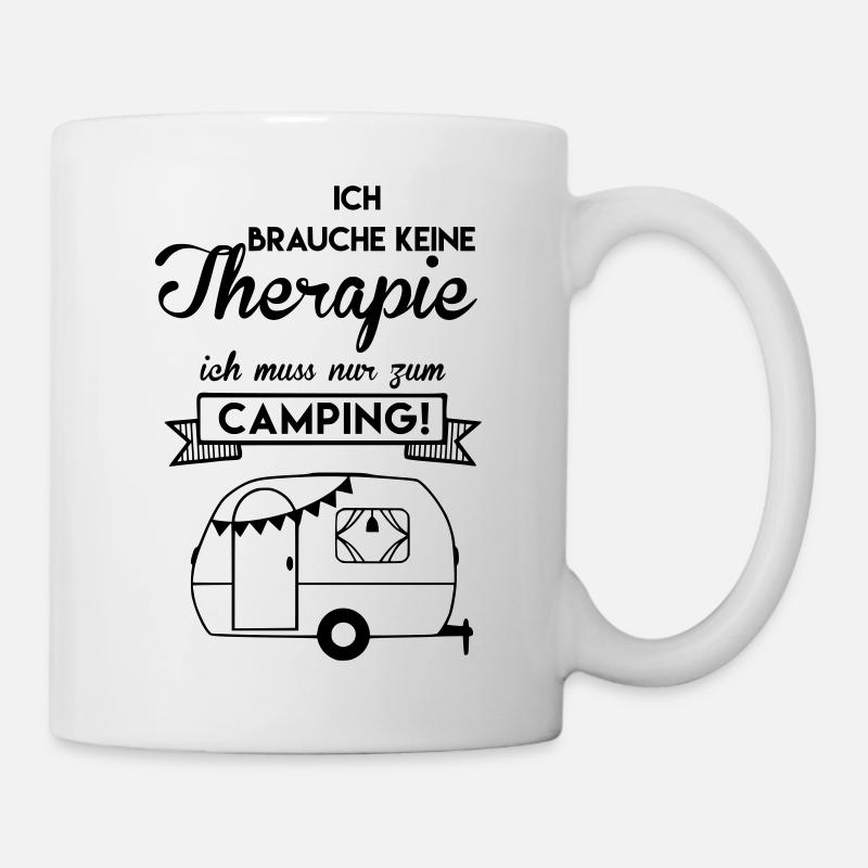 Camping Therapie - Tasse - Weiß