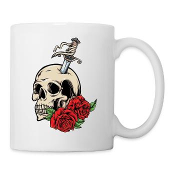 Skull Rose cool motif vintage - Mug blanc - blanc - Droite