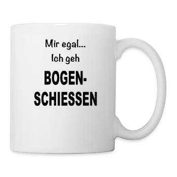 Bogenschiessen Bogenschütze Bogen Pfeil Langbogen - Tasse - Weiß - Rechts
