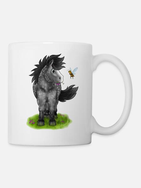 Apfelschimmel empörte Biene - Tasse - Weiß