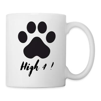 High 4 - coole süße Pfote Hund Katze /black - Tasse - Weiß - Rechts