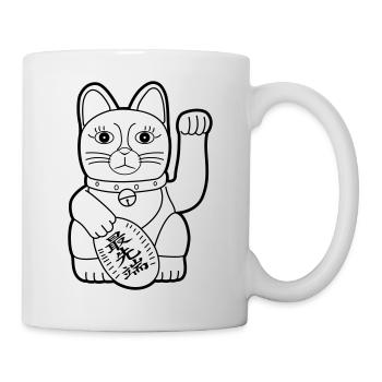 Maneki Neko Koban-Münze - Dark Contour - Tasse - Weiß - Rechts