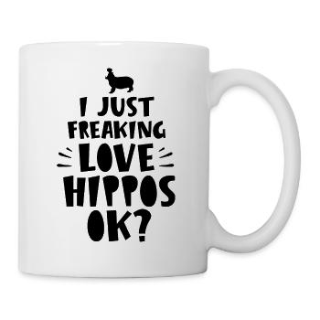 Ich Liebe Nilpferde Ok? Nilpferd Spruch Flusspferd - Tasse - Weiß - Rechts