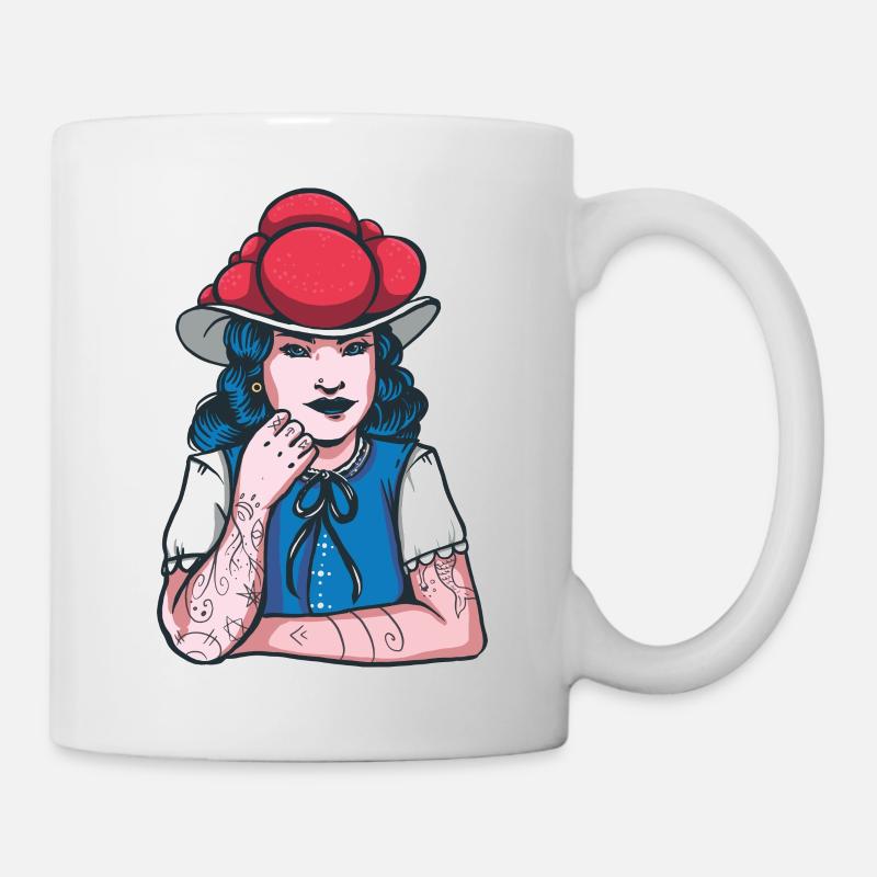 Black Forest Marie Bollenhut Tattoo - Mug - white