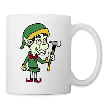Bûcheron Bois Arbres Troll Elfes Nains Hache - Mug blanc - blanc - Droite
