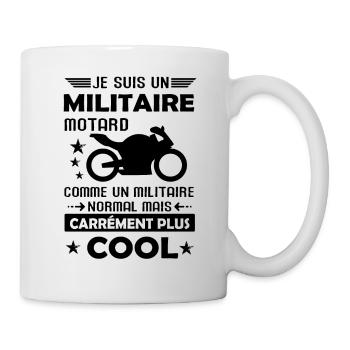 Militaire motard cadeau drôle armée homme moto - Mug blanc - blanc - Droite