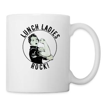 Mittagessen Ladies Rock! Vintage - Tasse - Weiß - Rechts