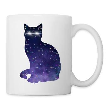 Kosmische Katze - Tasse - Weiß - Rechts