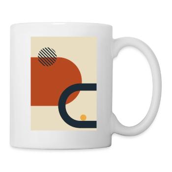 Bunte Moderne Abstrakte Formen Kunst Collage #8 - Tasse - Weiß - Rechts