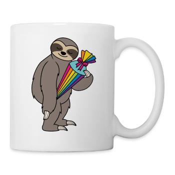 Schoolchild Sloth First Grade School Enrollment School - Mug - white - Right