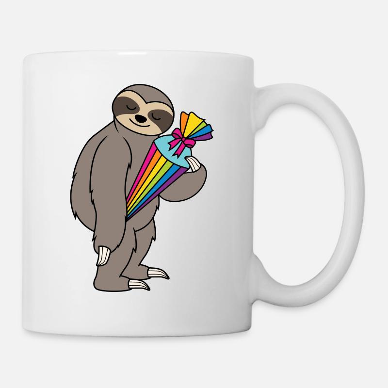 Schulkind Faultier Erste Klasse Einschulung Schule - Tasse - Weiß