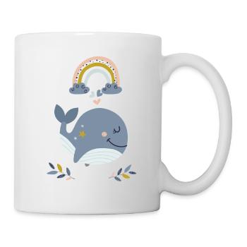 Baleine d’arc-en-ciel - Mug blanc - blanc - Droite