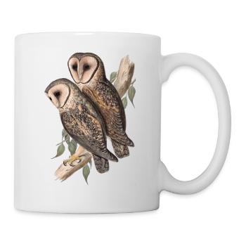 Eule Eulenpärchen Schleiereule - Tasse - Weiß - Rechts