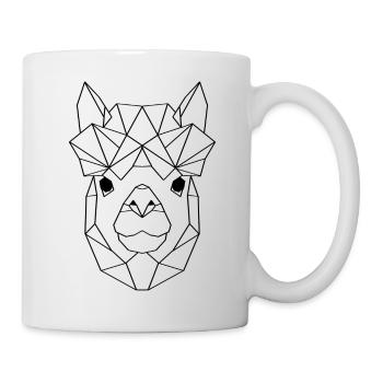 Lama géométrique - Mug blanc - blanc - Droite