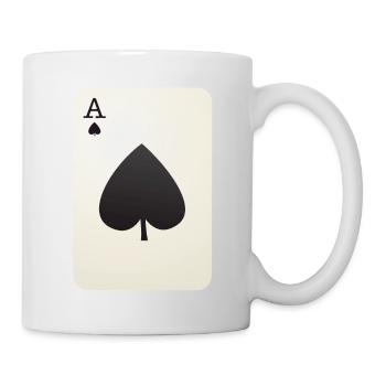 Pik Ass Karte Geschenkidee Poker - Tasse - Weiß - Rechts