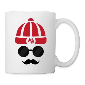 Schnurrbart - Tasse - Weiß - Rechts