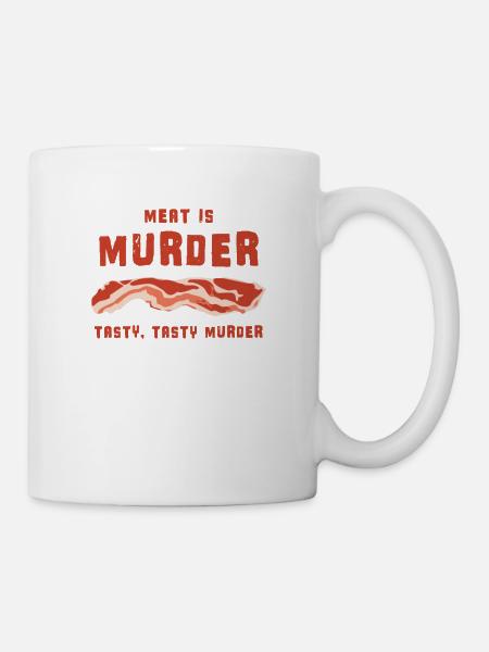 Meat Is Murder Tasty Tasty Murder - Bacon Lovercar - Mug - white