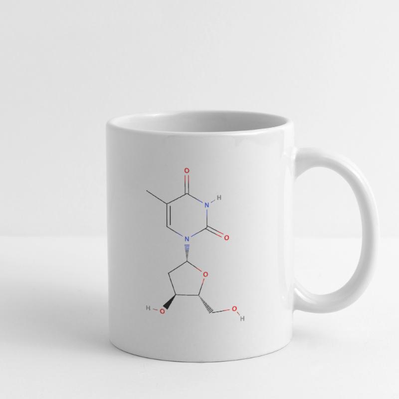 Molécule de thymidine - Formule structurale colorée Mug blanc
