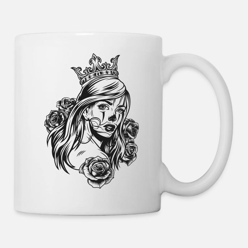Queen Kopf (Partnermotiv) - Tasse - Weiß