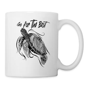 Turtle, Flower, Positive, Marine, Spiritual - Mug blanc - blanc - Droite