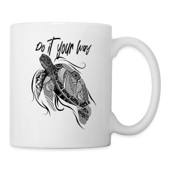 Turtle, Flower, Positive, Marine, Spiritual - Mug blanc - blanc - Droite